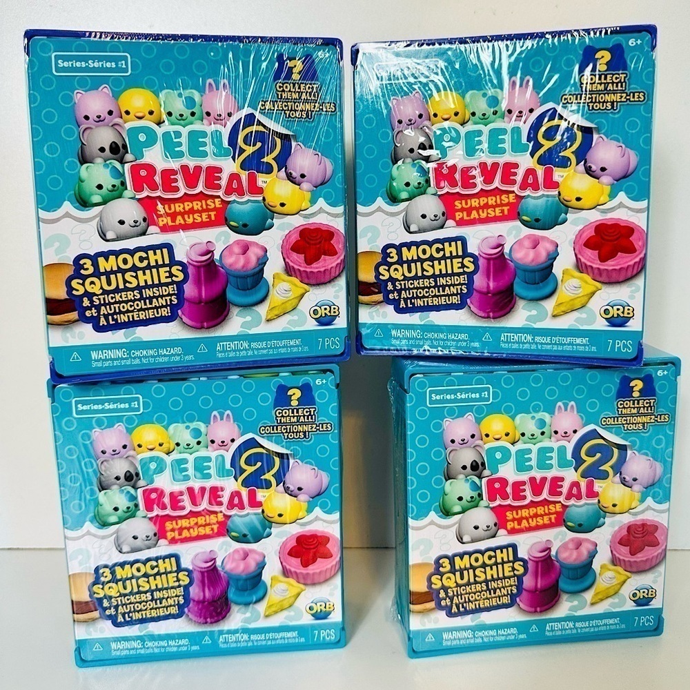 NEW! FOUR PEEL 2 REVEAL SURPRISE PLAY SETS Boys Girls Toys Kids Mochi Squishie